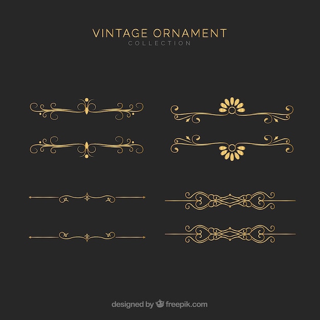 Gratis vector set van verschillende vintage ornamenten