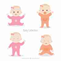 Gratis vector set van vier baby's