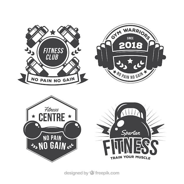 Gratis vector set van vier fitnesslabels