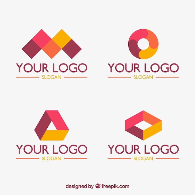 Gratis vector set van vier geometrische logo