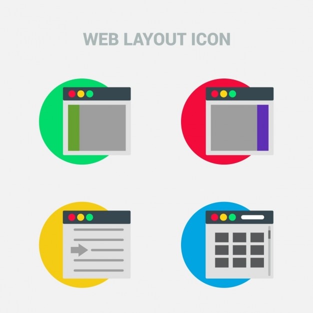 Gratis vector set van vier mooie web layout icons