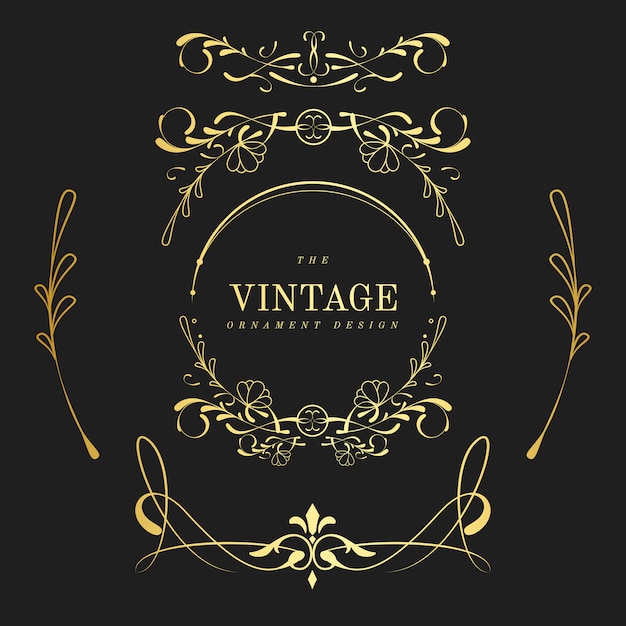 Gratis vector set van vintage gouden art nouveau elementen vector