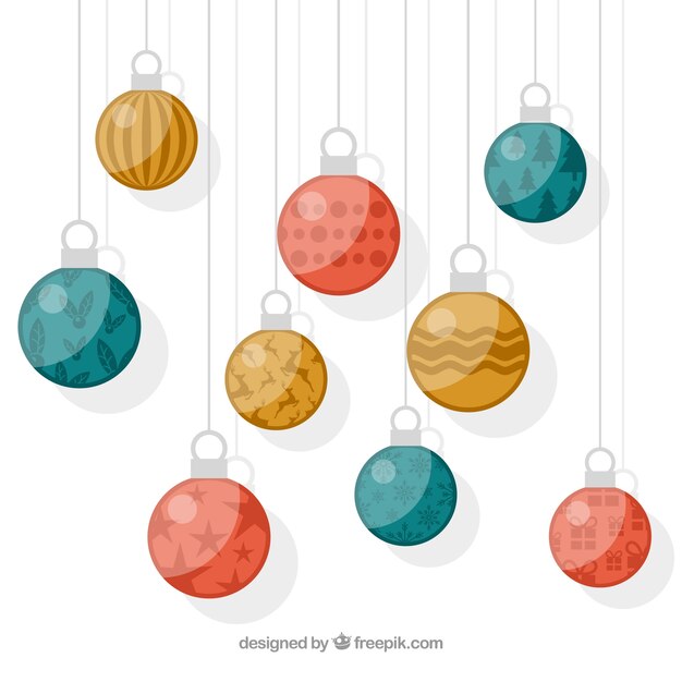 Gratis vector set van vintage kerstballen