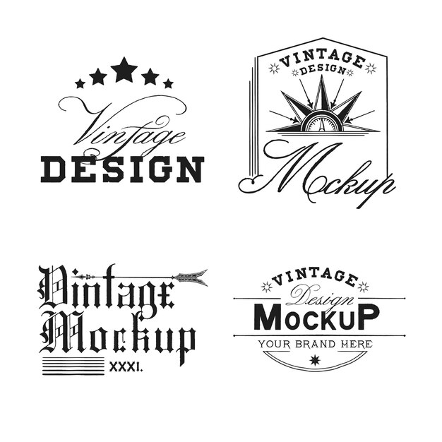 Set van vintage mockup logo ontwerp vector