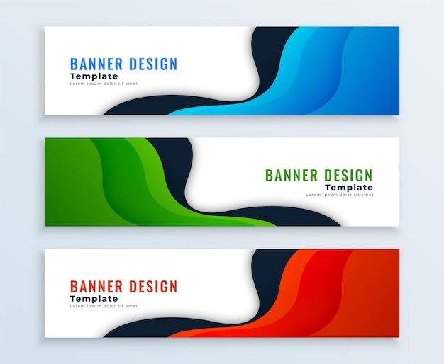 Gratis vector set van vloeiende vorm web slider sjabloon voor promotie vector