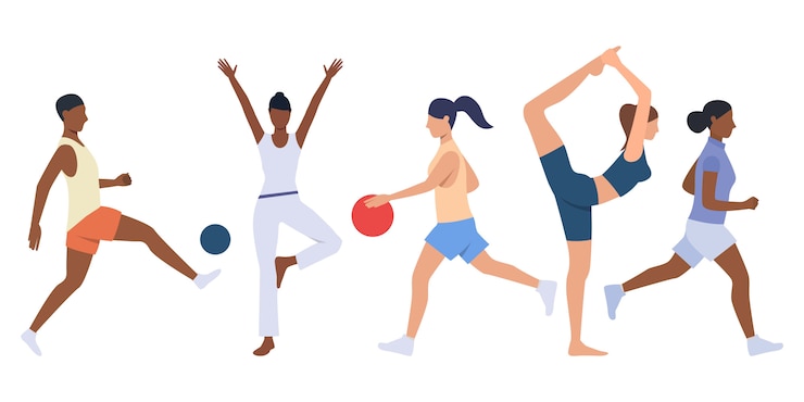 Gratis Vector set van vrouwelijke en mannelijke druk bezig met verschillende activiteiten