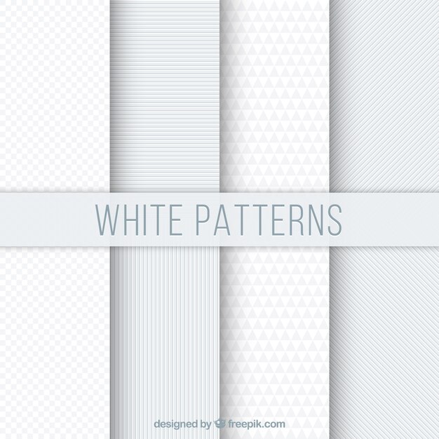 Set van witte geometrische patronen