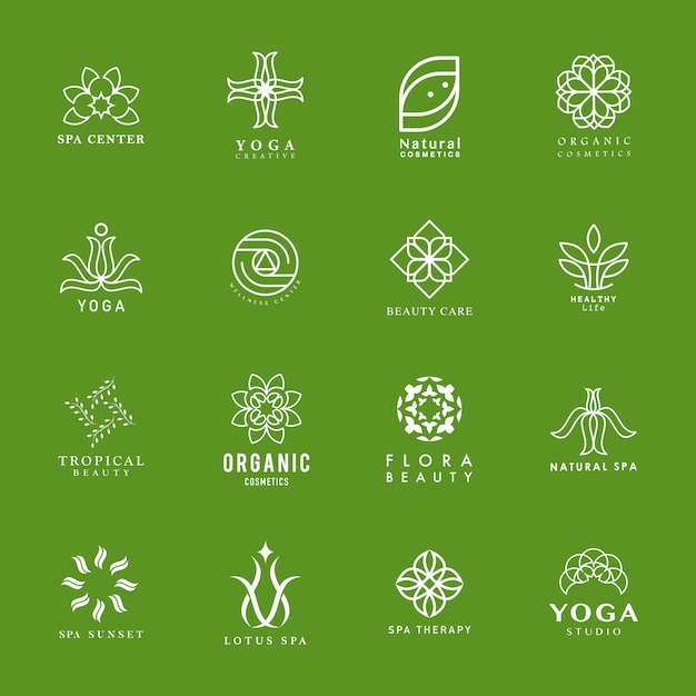 Gratis vector set van yoga en spa-logo