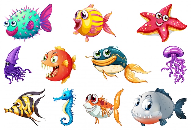 Gratis vector set van zeedieren