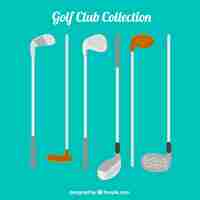 Gratis vector set van zes golfclubs