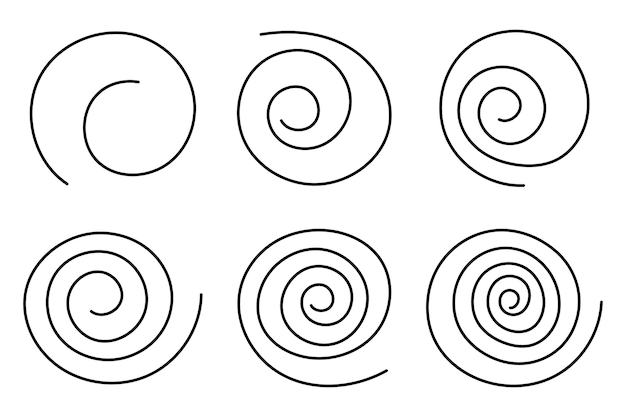 Gratis vector set van zwarte spiralen