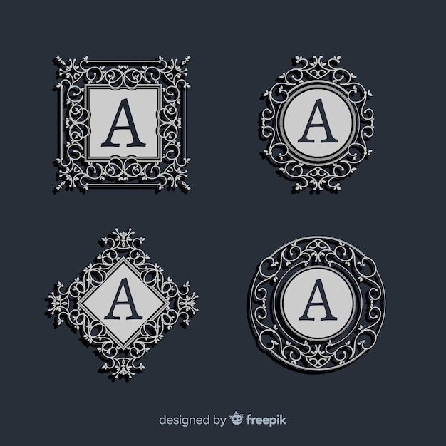 Gratis vector set vintage sier logo's