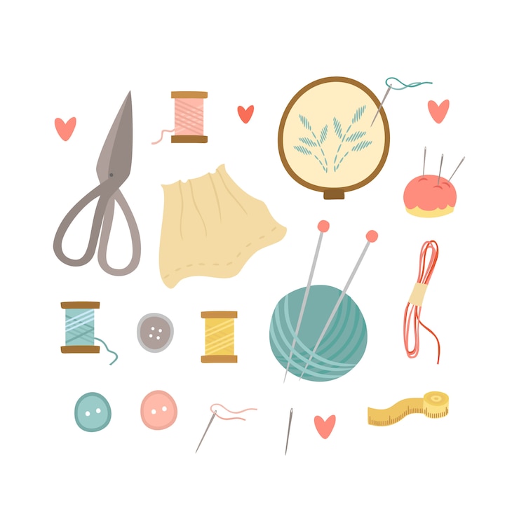 Gratis Vector set voor breien en borduren