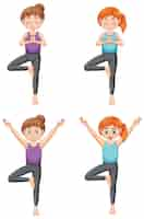 Gratis vector set yogahoudingen