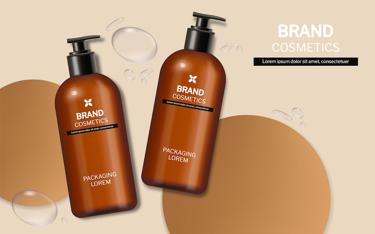 Gratis Vector shampoo en zeepflessen realistisch vector. labelontwerpen voor productplaatsing