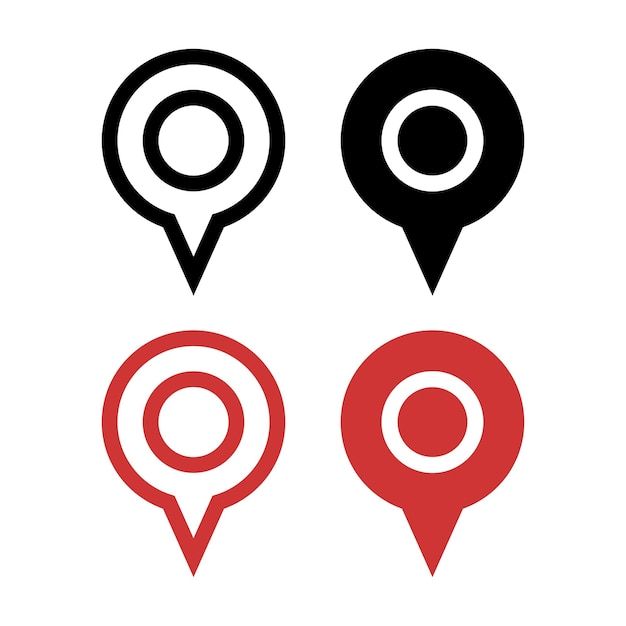 Gratis vector sharp location pins ingesteld