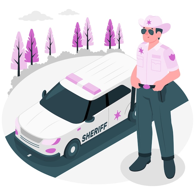 Gratis vector sheriff concept illustratie