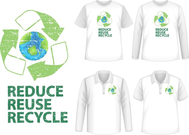 shirt met recycle pictogram