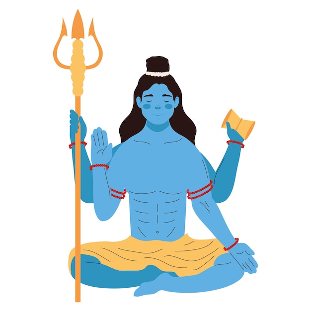 Gratis vector shiva-god van het hindoeïsme