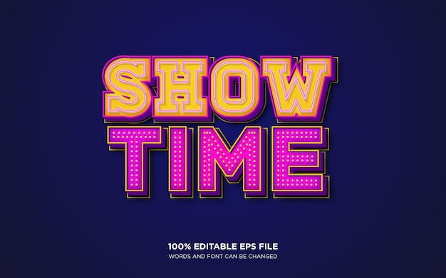 Show time 3d bewerkbaar tekststijleffect