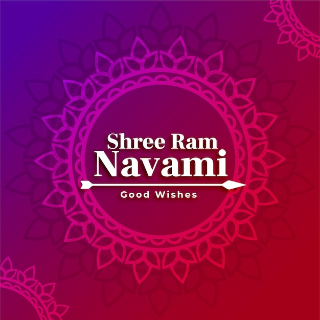 Shree ram navami hindoe festival decoratieve wenskaart met pijl