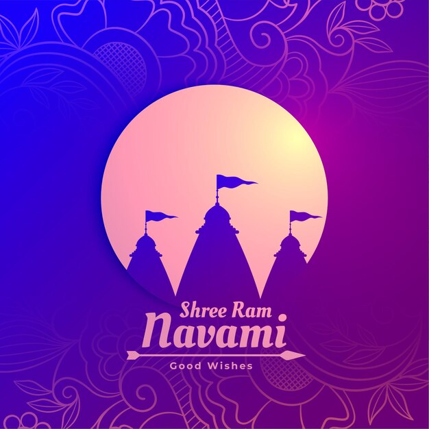 Shree ram navami tempel groet ontwerp