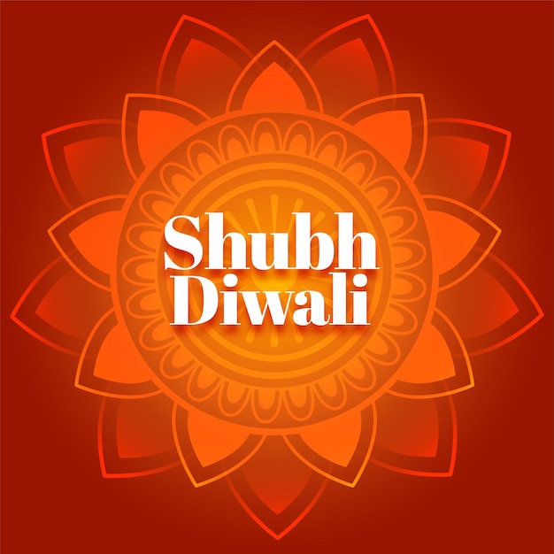 Shubh diwali-kaart in decoratieve mandala-stijl