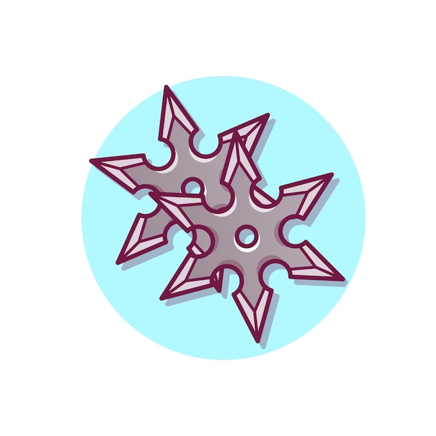 Shuriken ninja cartoon vector icon illustratie ninja object icon concept geïsoleerde premium vector