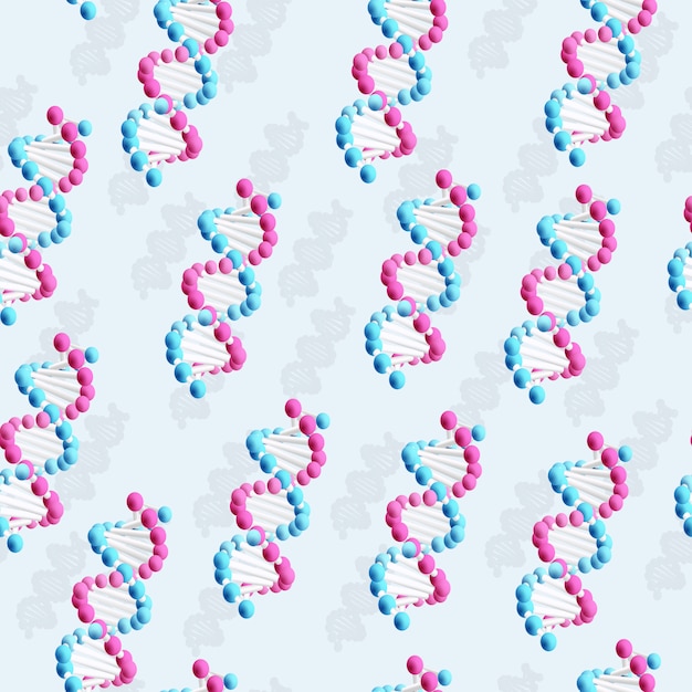 Gratis vector sience dna-patroon met molecuulstructuur