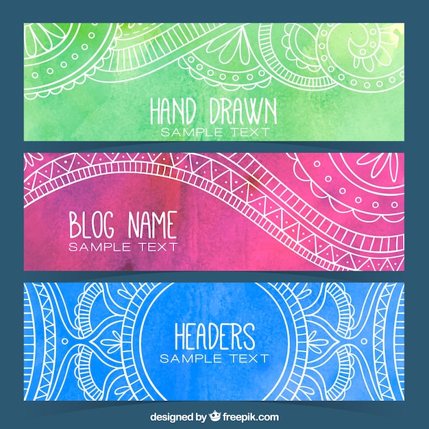 Sier aquarel blog headers