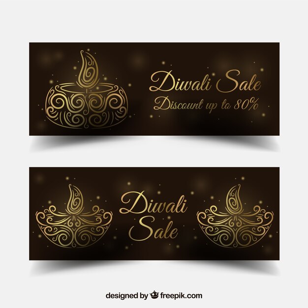 Sier banners van de verkoop diwali