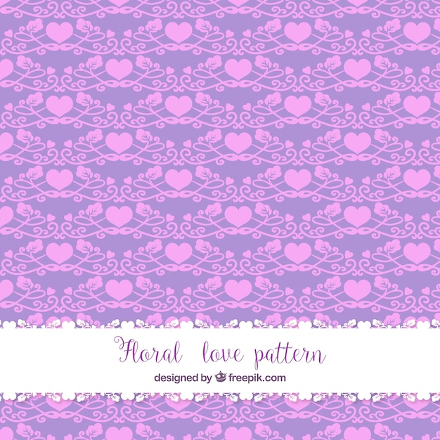 Sier patroon van harten met paarse tinten