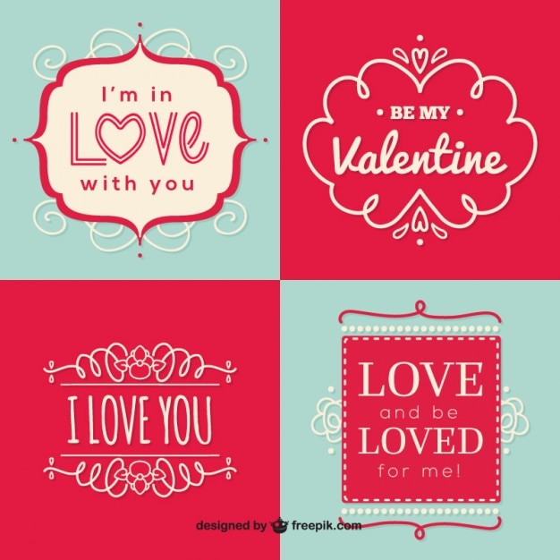 Gratis vector sier valentijnsdag labels