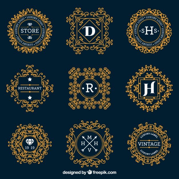 Gratis Vector sier vintage badges