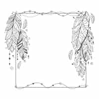 Gratis vector siergravure met de hand getekend boho-frame