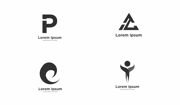 Silhouet logo bundel ontwerp illustratie