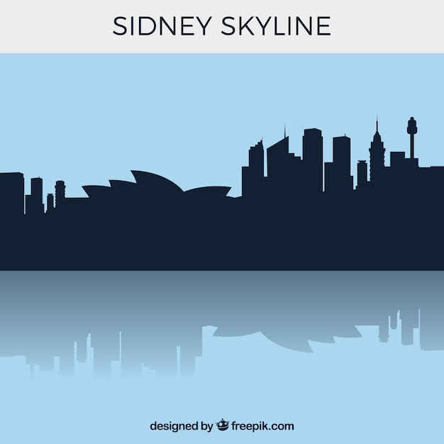 Gratis vector silhouet sidney horizonachtergrond