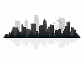 Gratis vector silhouet skyline illustratie