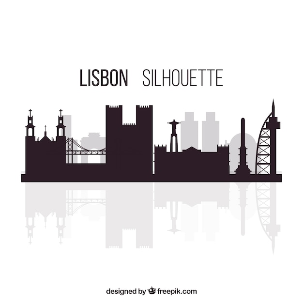 Silhouet van Lissabon