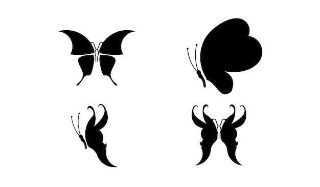 Gratis vector silhouet vlinder bundel ontwerp illustratie