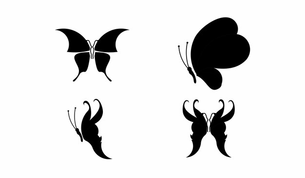 Silhouet vlinder bundel ontwerp illustratie