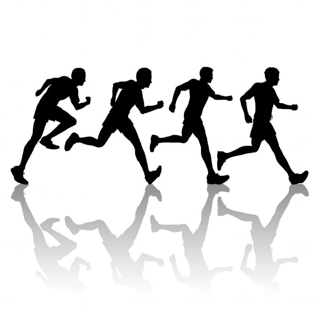 Gratis vector silhouetten van mannen lopen