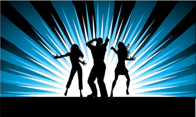 Gratis vector silhouetten van mensen dansen