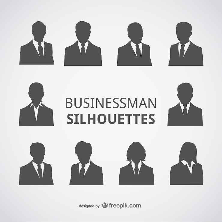 Gratis Vector silhouetten zakenman avatars