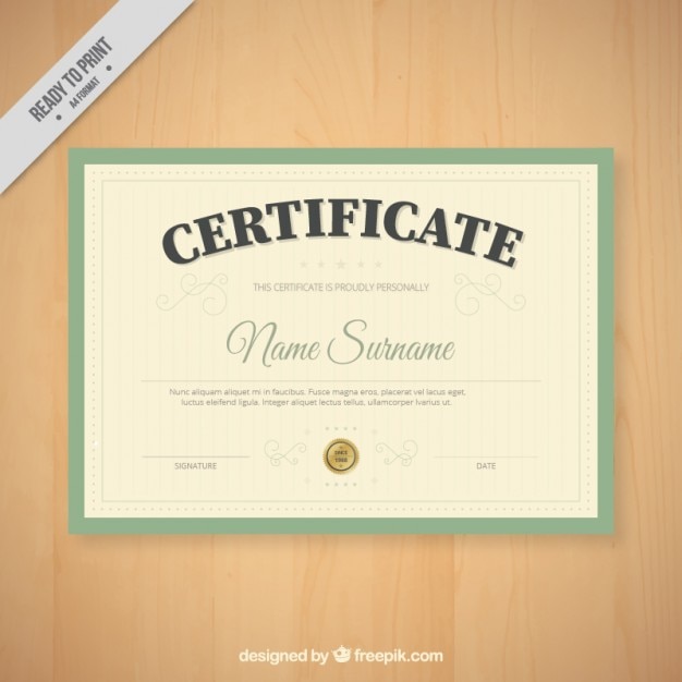 Gratis vector simple vintage diploma