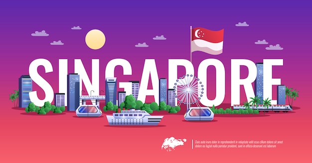 Singapore panoramisch uitzicht