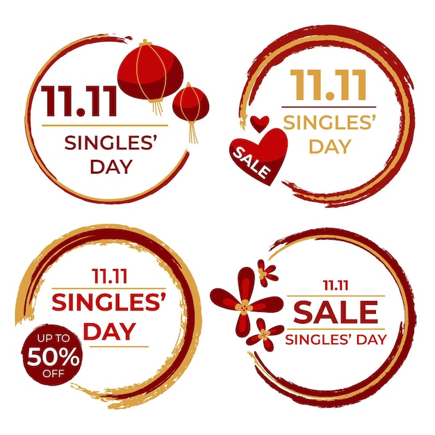 Singles 'day labels-concept