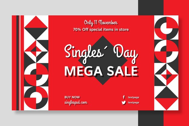 Singles day sjabloon voor spandoek