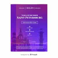 Gratis vector sint-petersburg flyer sjabloon