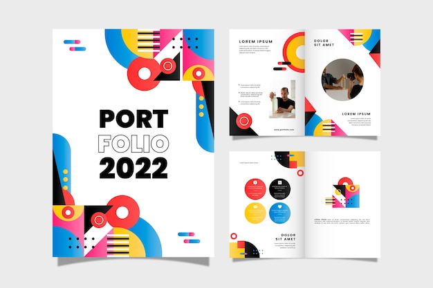 Sjablonen voor creatieve portfolio's met verloop